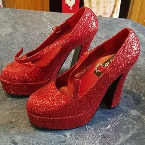 Glitter red platforms